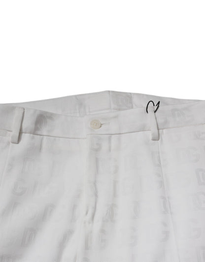Pantalones de vestir formales cónicos de algodón blanco