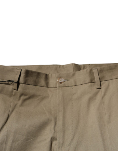 Pantalones casuales cónicos con logotipo marrón para hombre