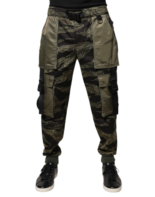 Pantalones cargo deportivos de algodón verde