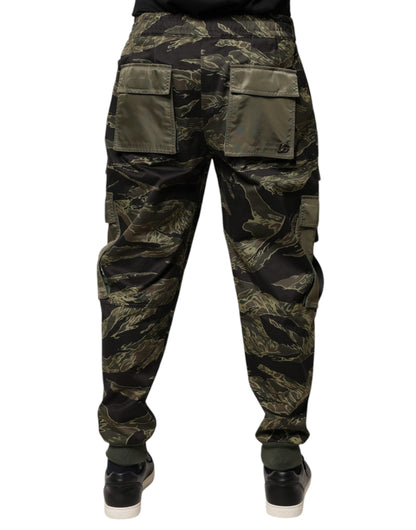 Pantalones cargo deportivos de algodón verde