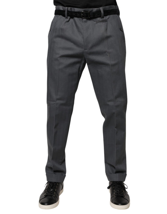 Pantalones de vestir formales grises de corte cónico