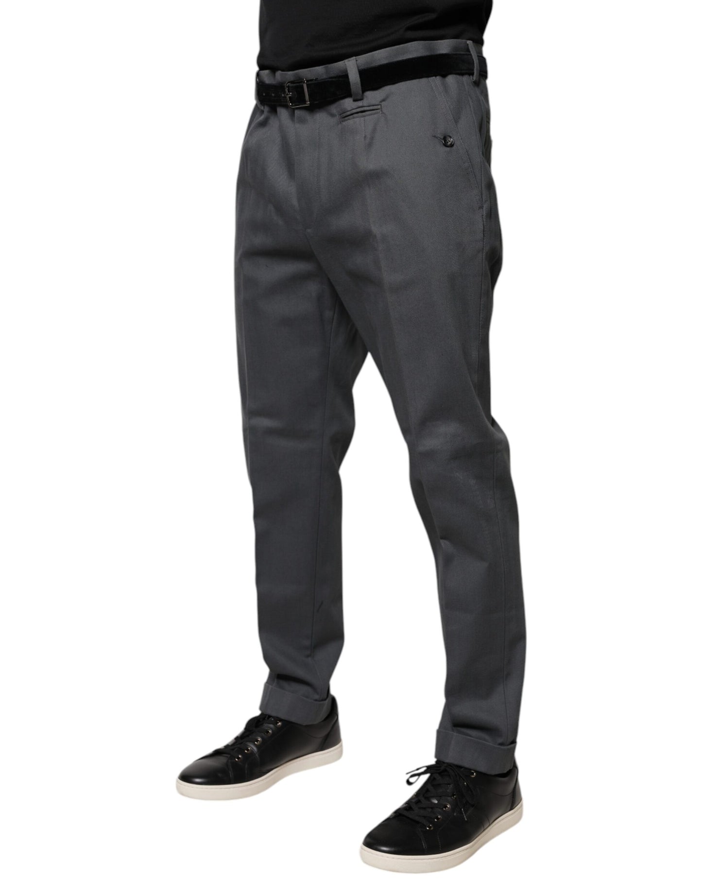 Pantalones de vestir formales grises de corte cónico