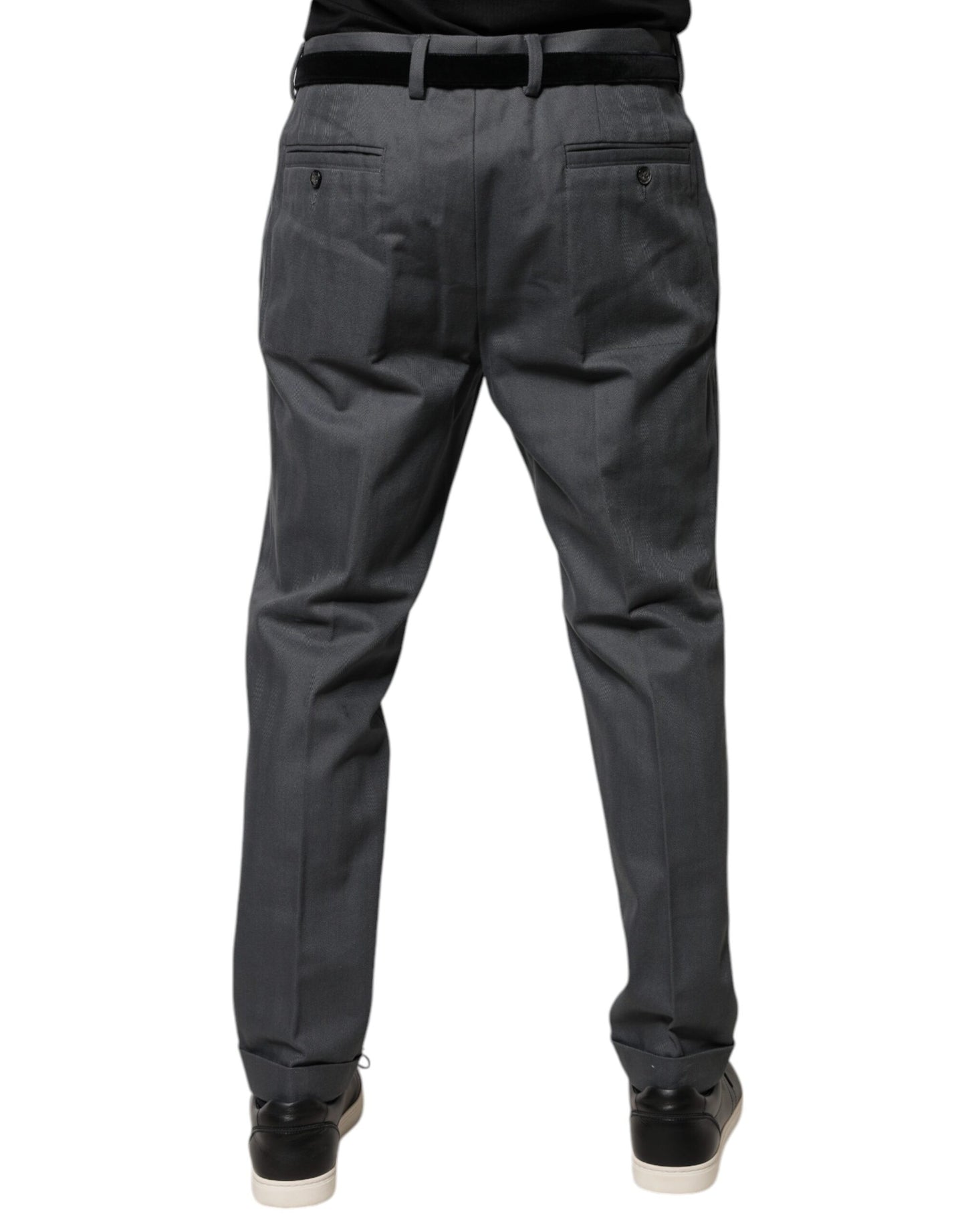Pantalones de vestir formales grises de corte cónico
