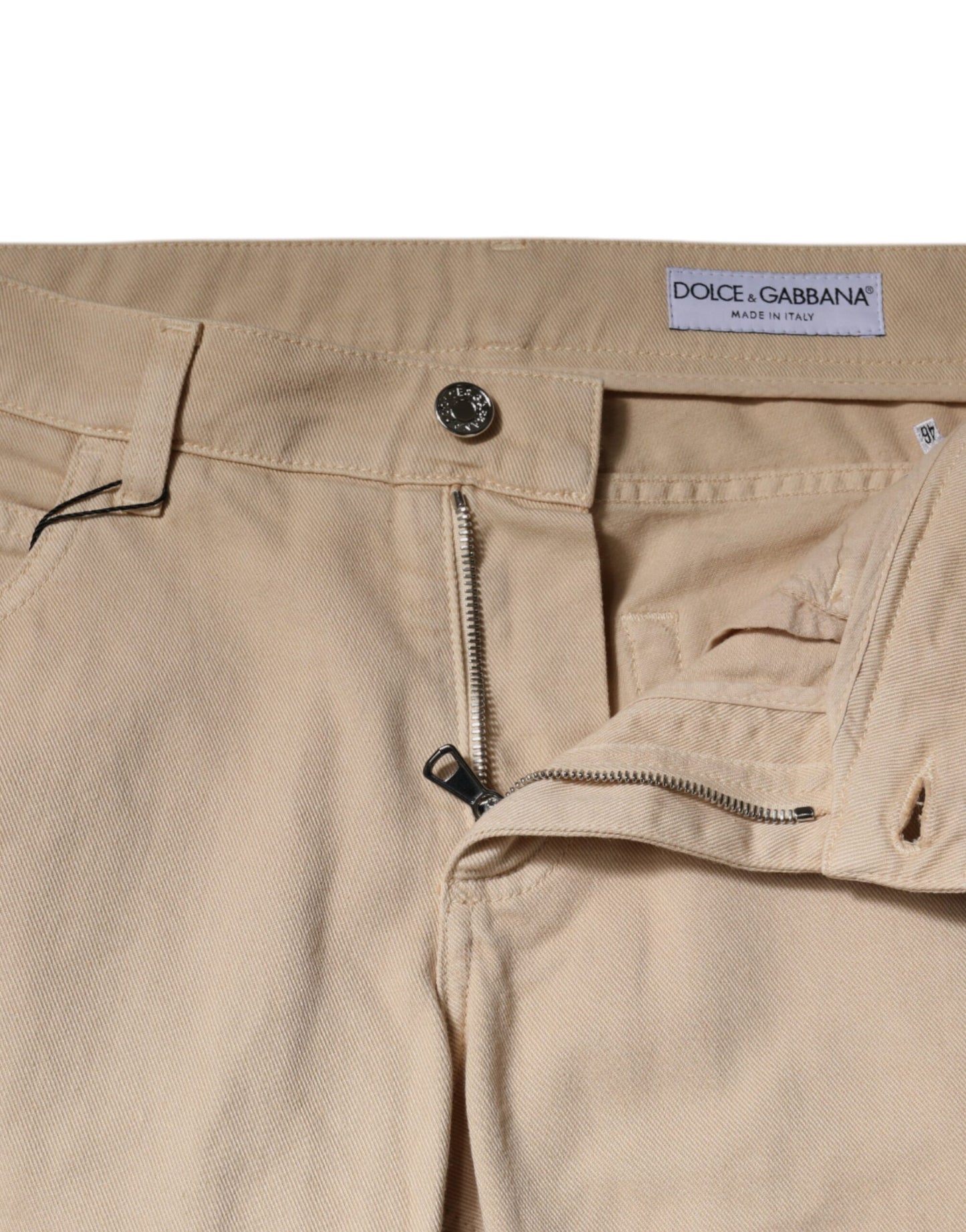 Vaqueros elásticos de algodón beige para hombre