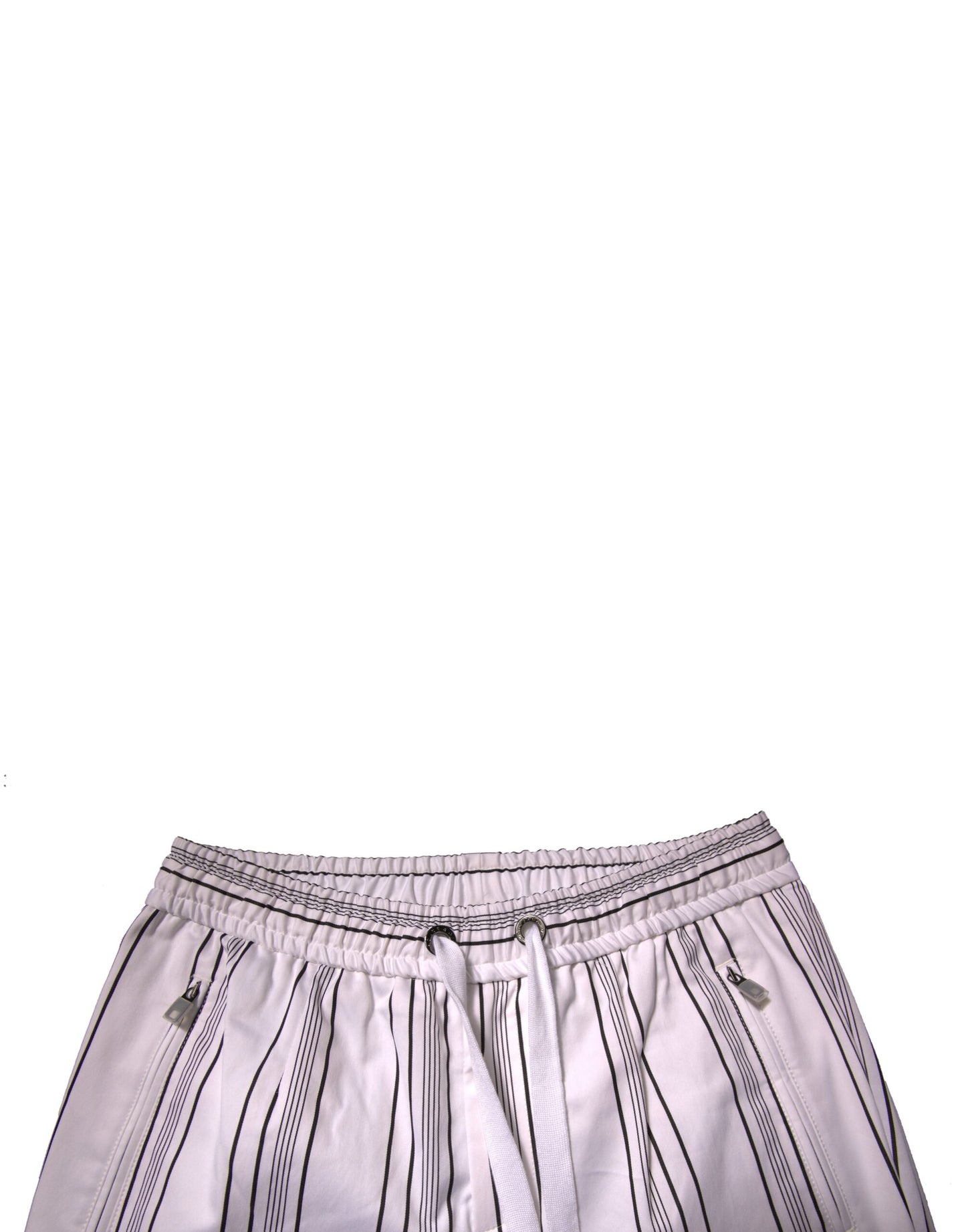 Pantalones ajustados de algodón con rayas blancas