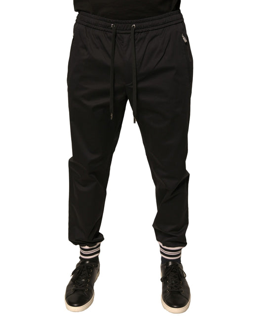 Pantalones deportivos negros de algodón elástico
