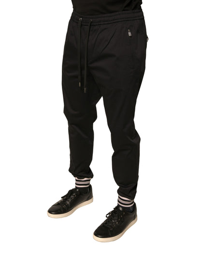 Pantalones deportivos negros de algodón elástico