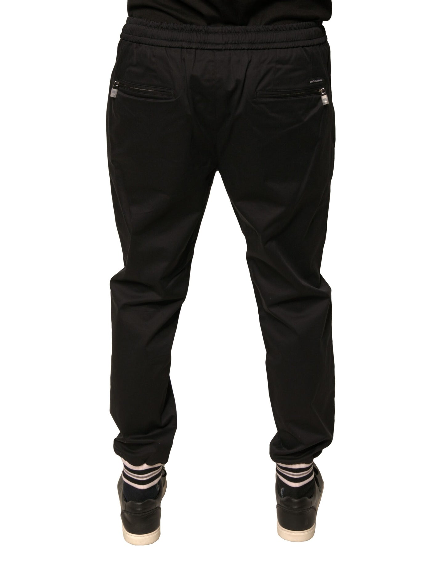 Pantalones deportivos negros de algodón elástico