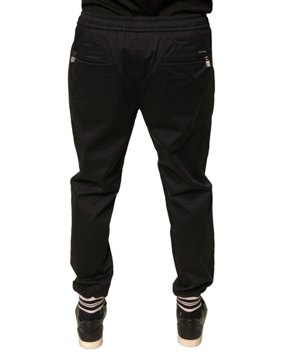 Pantalones deportivos negros de algodón elástico