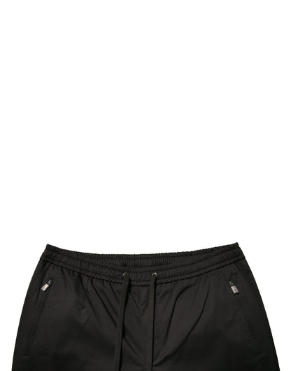 Pantalones deportivos negros de algodón elástico
