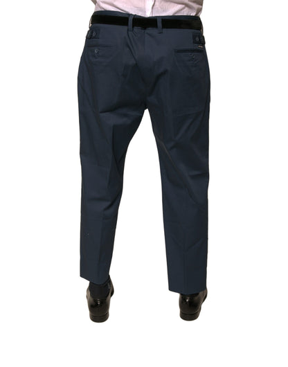 Pantalones de vestir ajustados de algodón azul para hombre