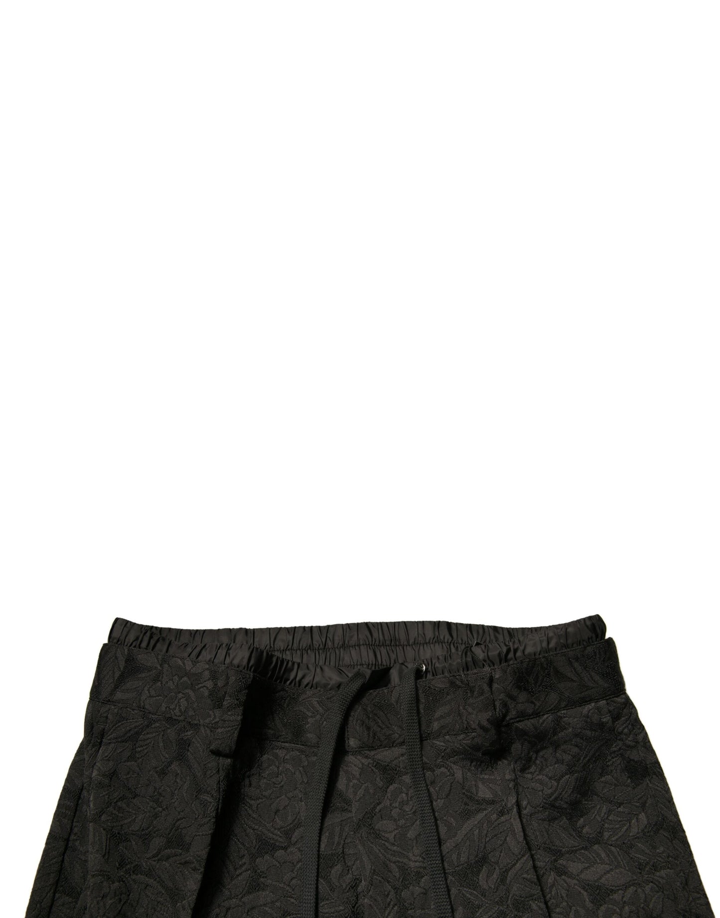 Pantalones de vestir ajustados de poliéster con brocado negro para hombre