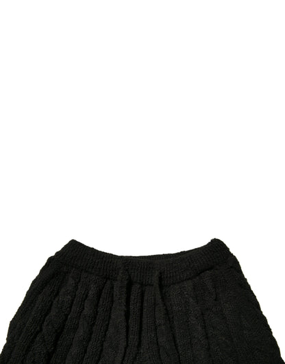Pantalones pitillo de punto de lana negra