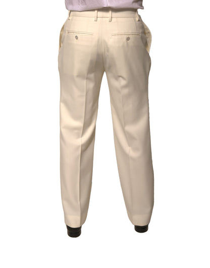 Pantalones de vestir rectos color blanco roto