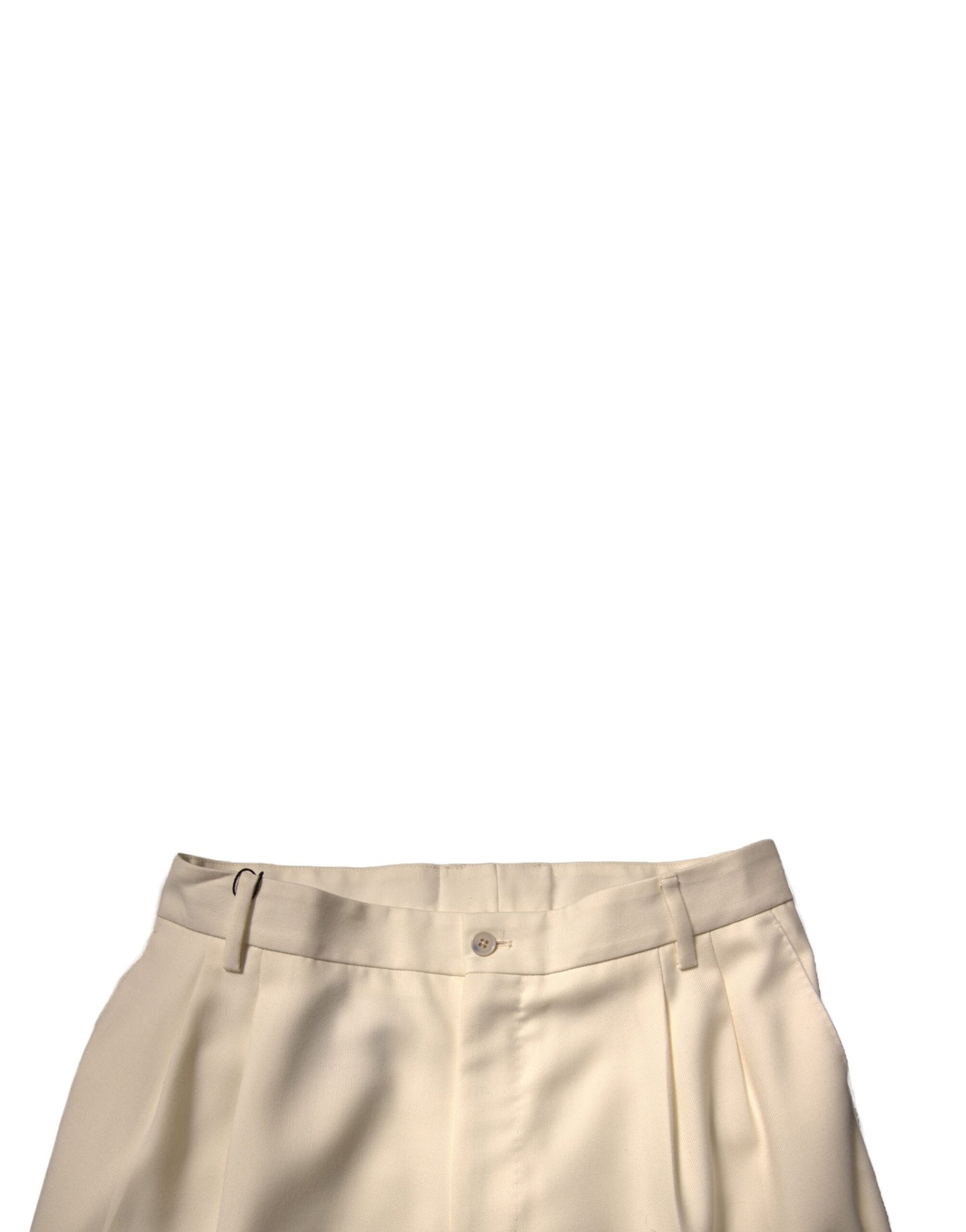 Pantalones de vestir rectos color blanco roto