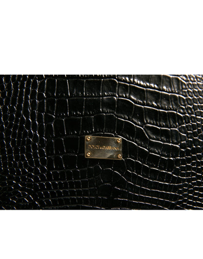 Elegante estuche para catálogo con placa de logotipo de cuero negro