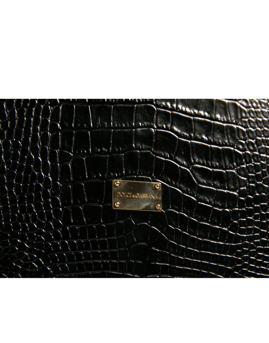 Elegante estuche para catálogo con placa de logotipo de cuero negro