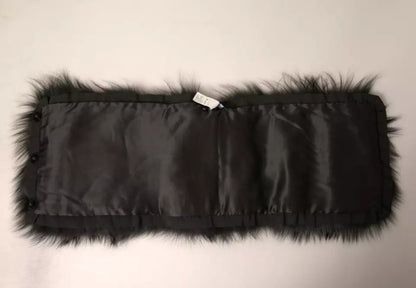 Bufanda tipo chal de piel negra con cuello de hombro