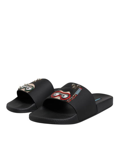 Sandalias negras de cuero para buzos, chanclas, zapatos de playa