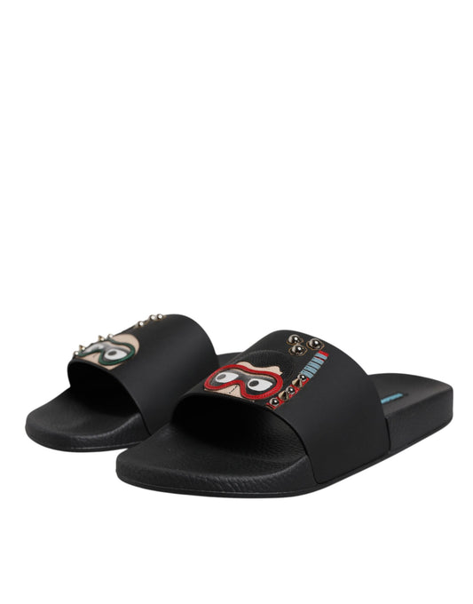 Sandalias negras de cuero para buzos, chanclas, zapatos de playa