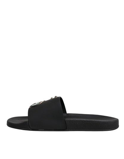 Sandalias negras de cuero para buzos, chanclas, zapatos de playa