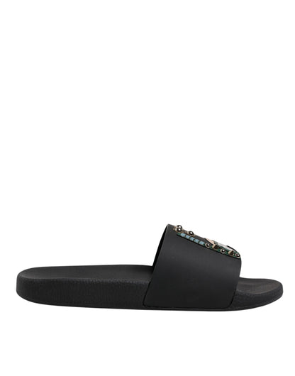 Sandalias negras de cuero para buzos, chanclas, zapatos de playa