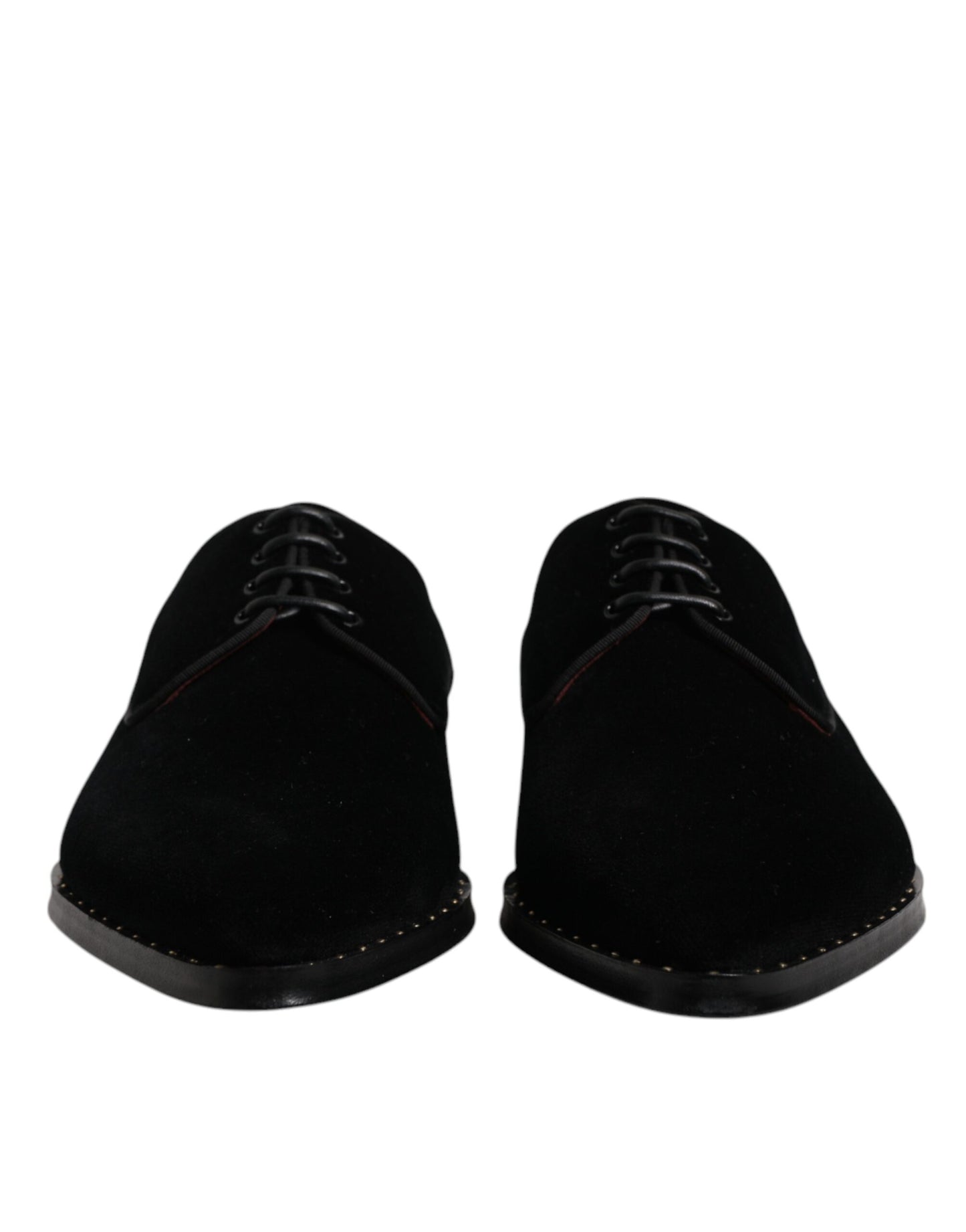 Zapatos Derby de algodón y terciopelo negro con cordones