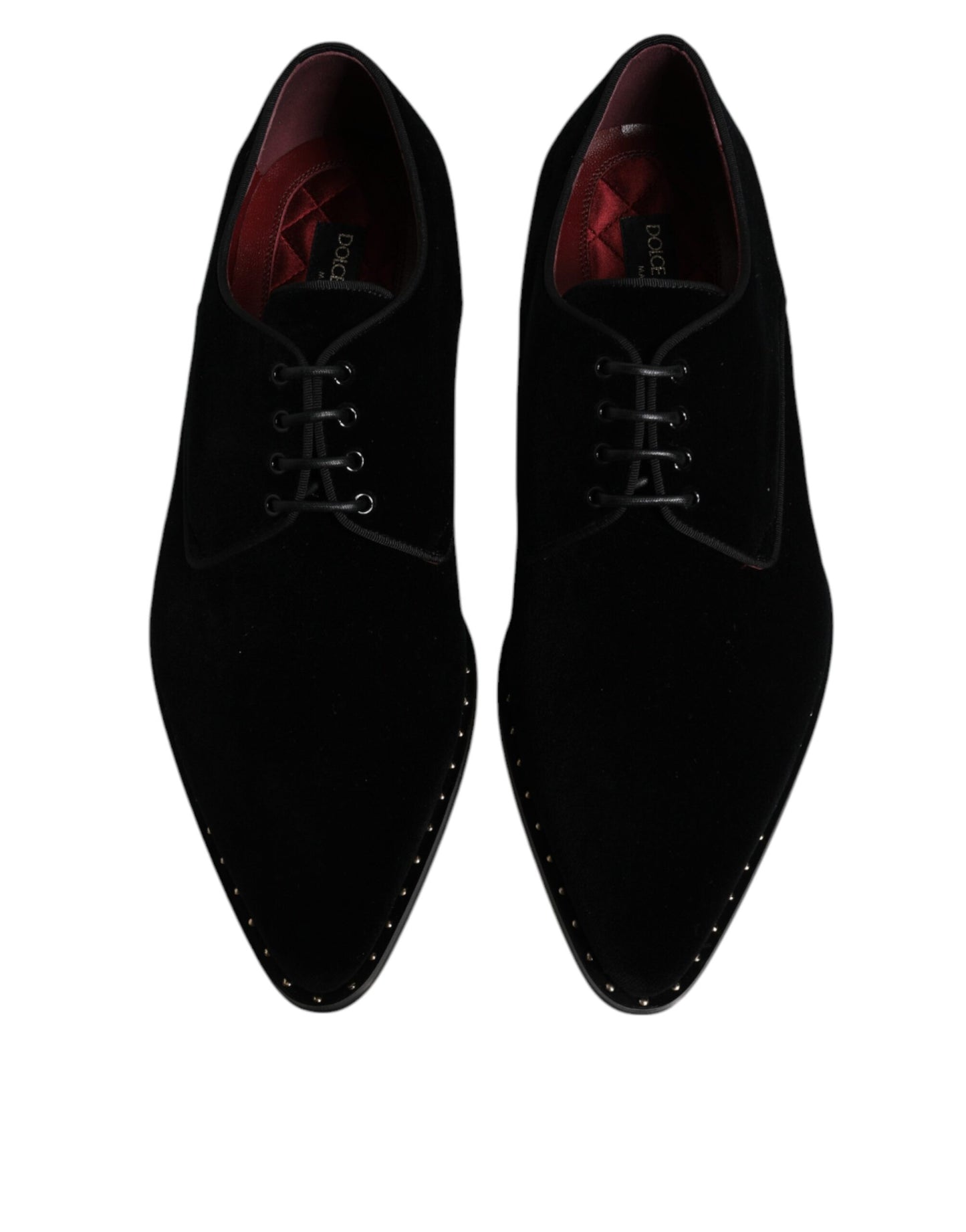 Zapatos Derby de algodón y terciopelo negro con cordones