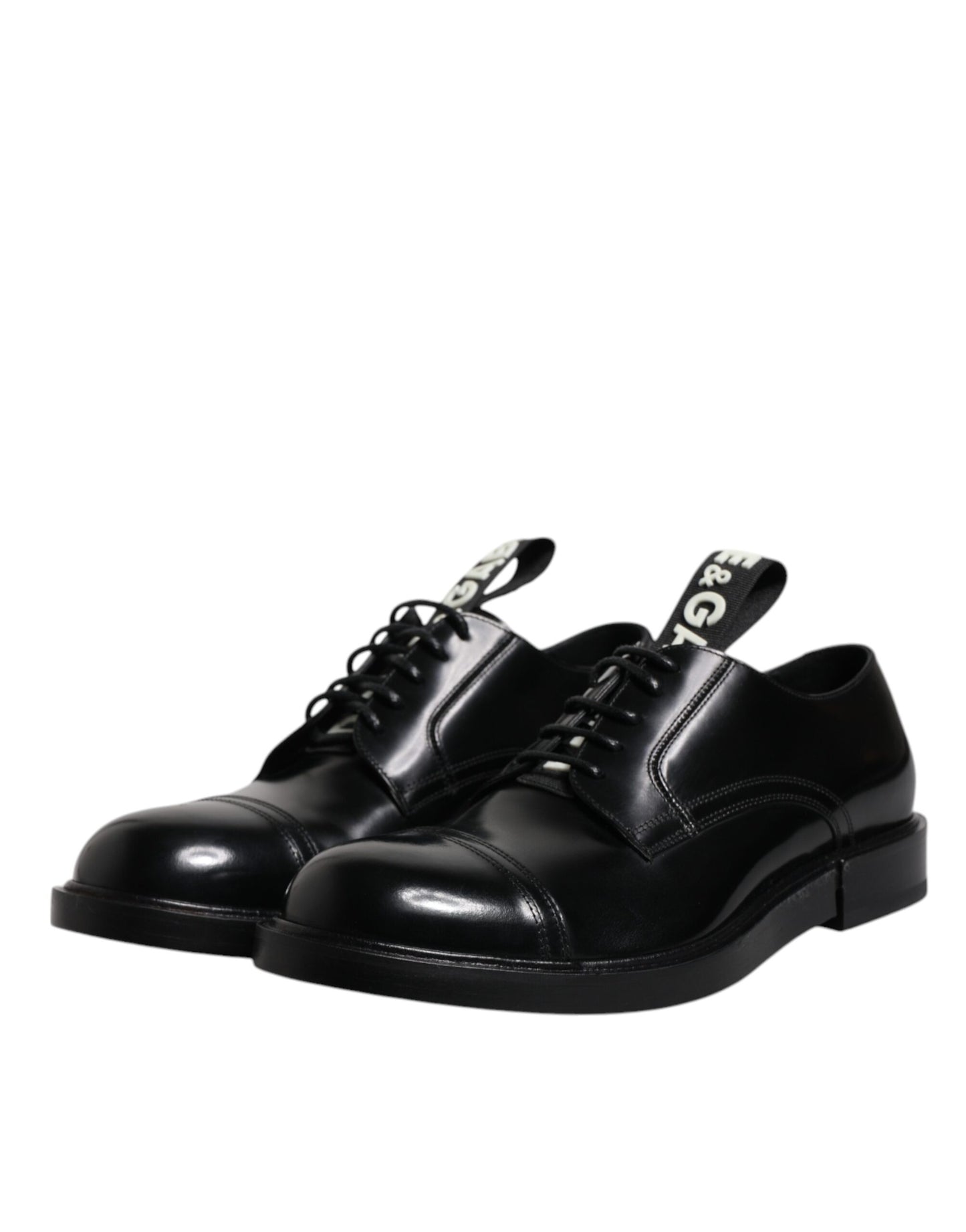 Zapatos de vestir formales Derby de charol negro con cordones