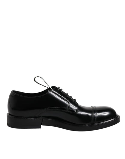 Zapatos de vestir formales Derby de charol negro con cordones