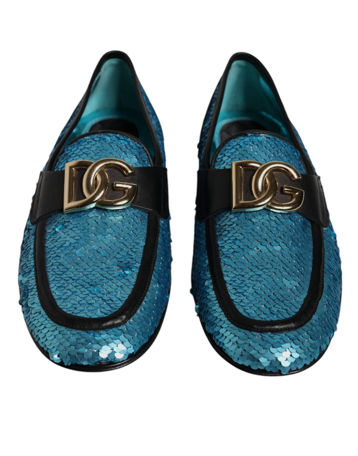 Mocasines con lentejuelas azules, zapatos de vestir formales