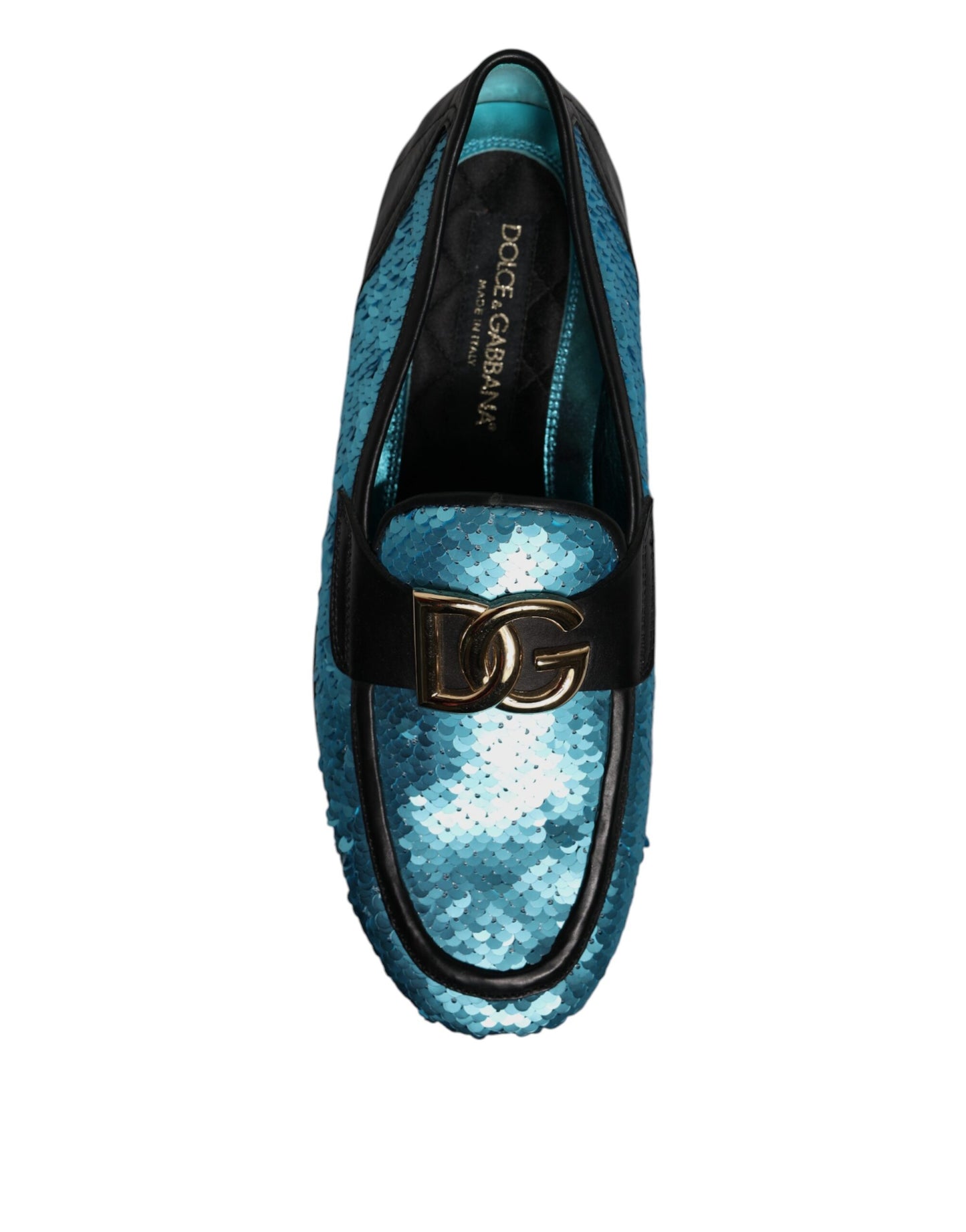 Mocasines con lentejuelas azules, zapatos de vestir formales