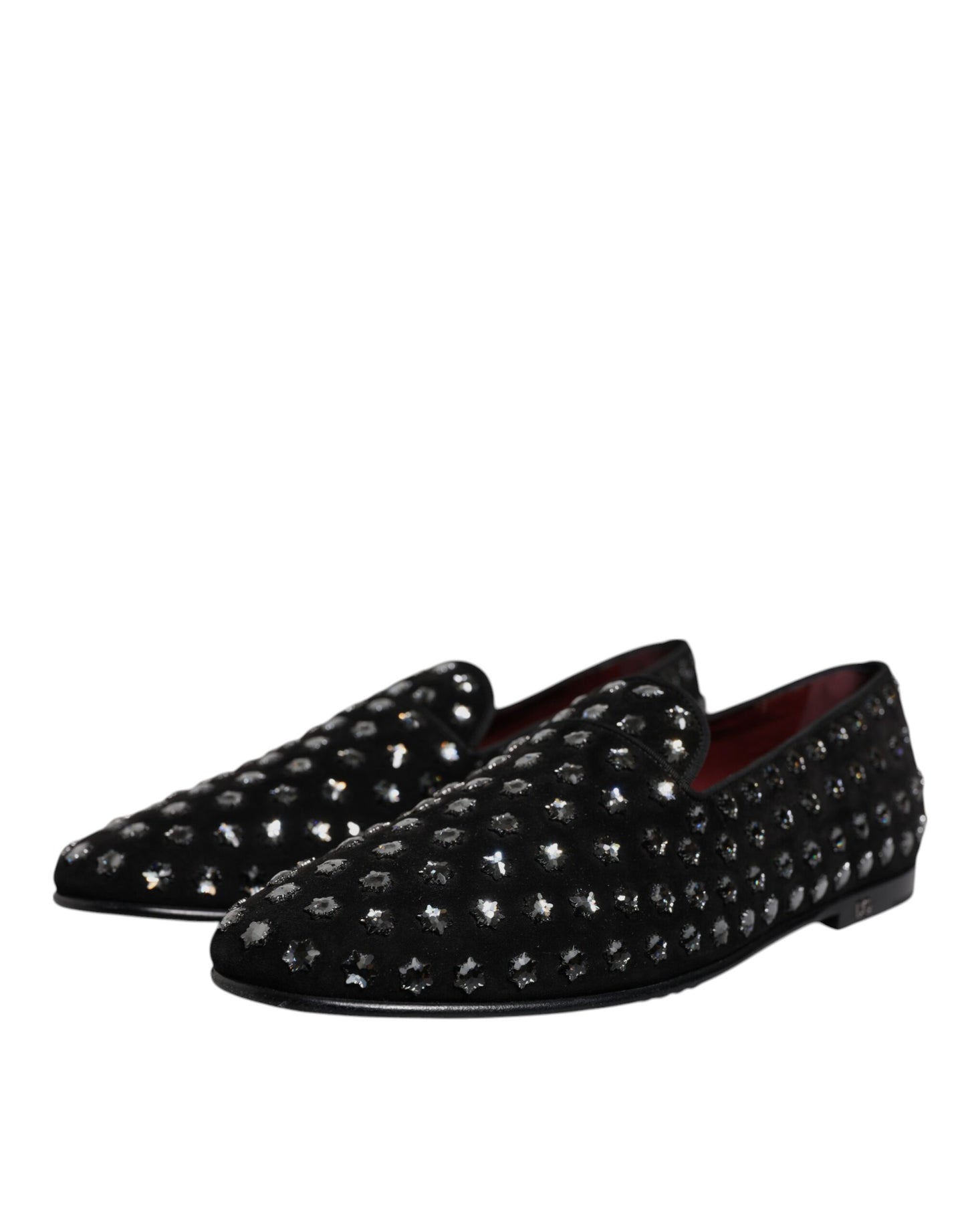 Mocasines negros con cristales adornados