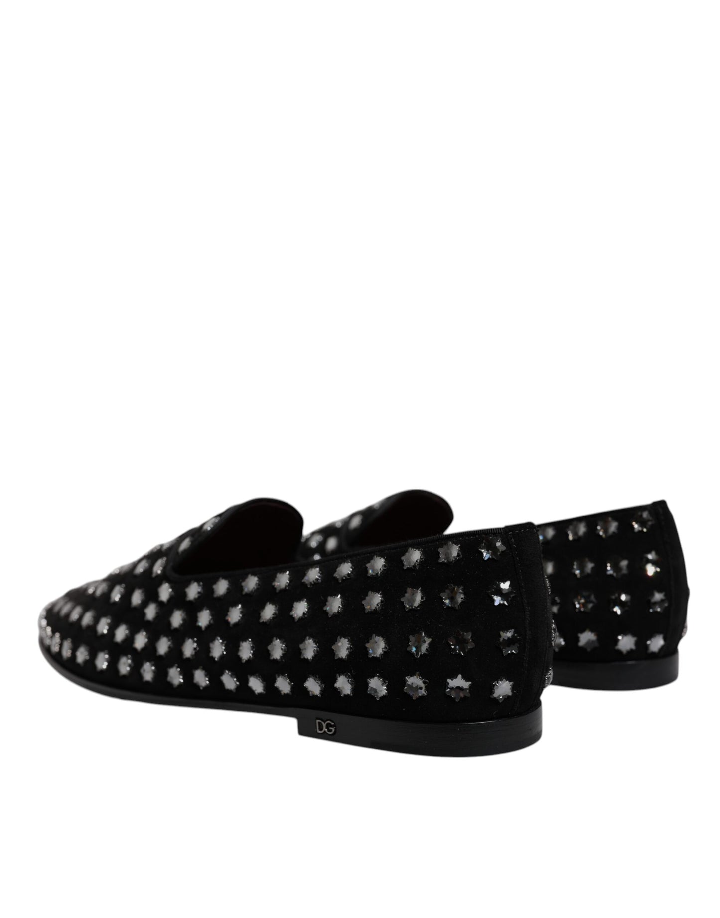 Mocasines negros con cristales adornados