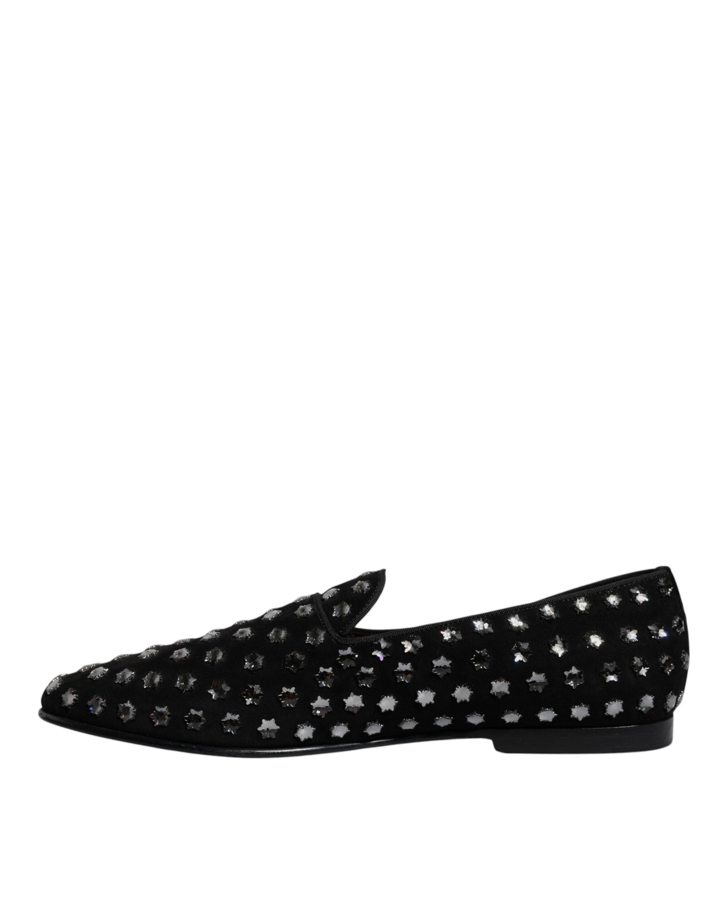 Mocasines negros con cristales adornados