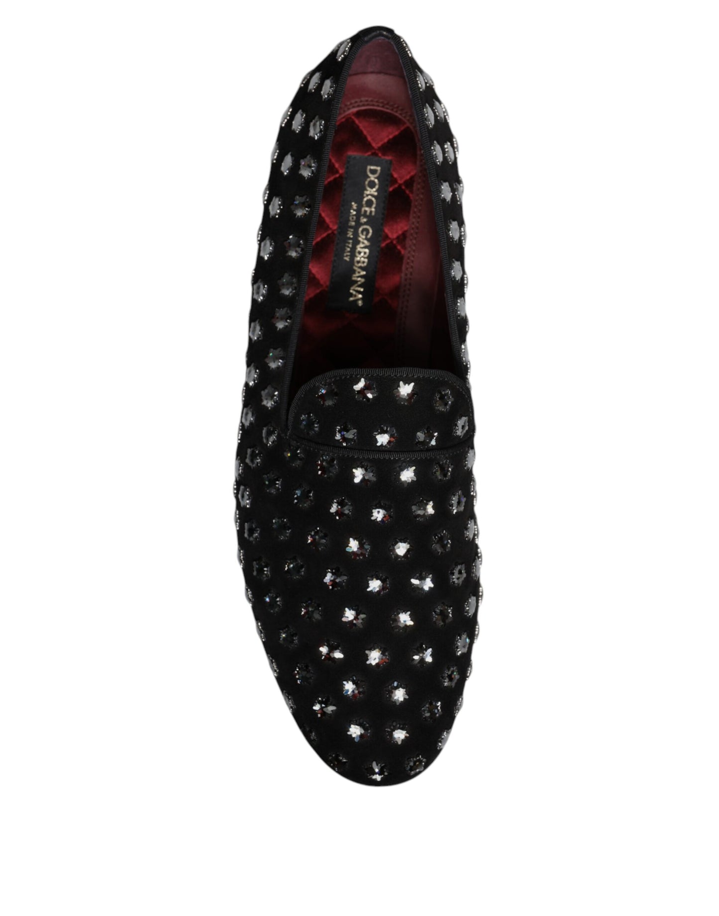 Mocasines negros con cristales adornados