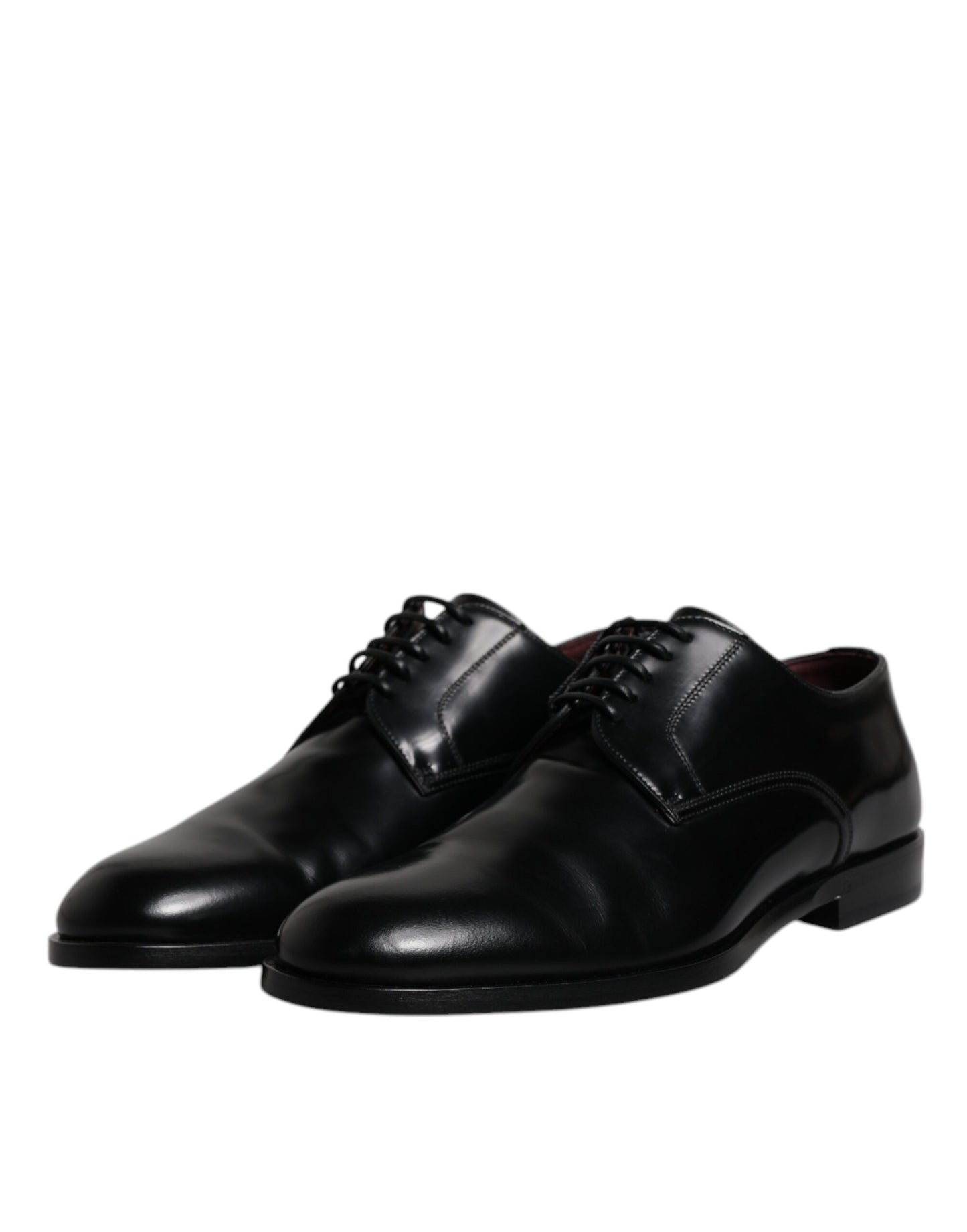 Zapatos Derby de vestir formales con cordones de piel de becerro negra
