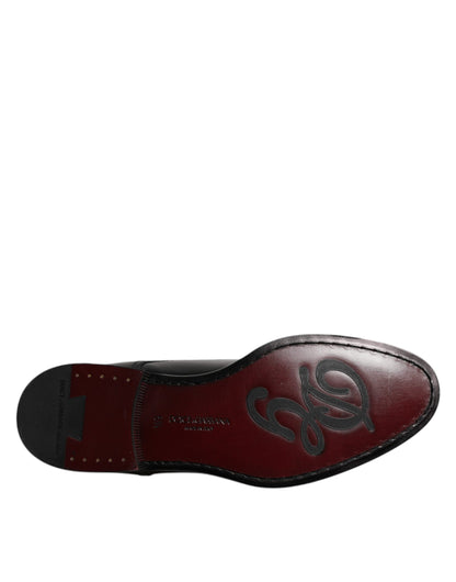 Zapatos Derby de vestir formales con cordones de piel de becerro negra