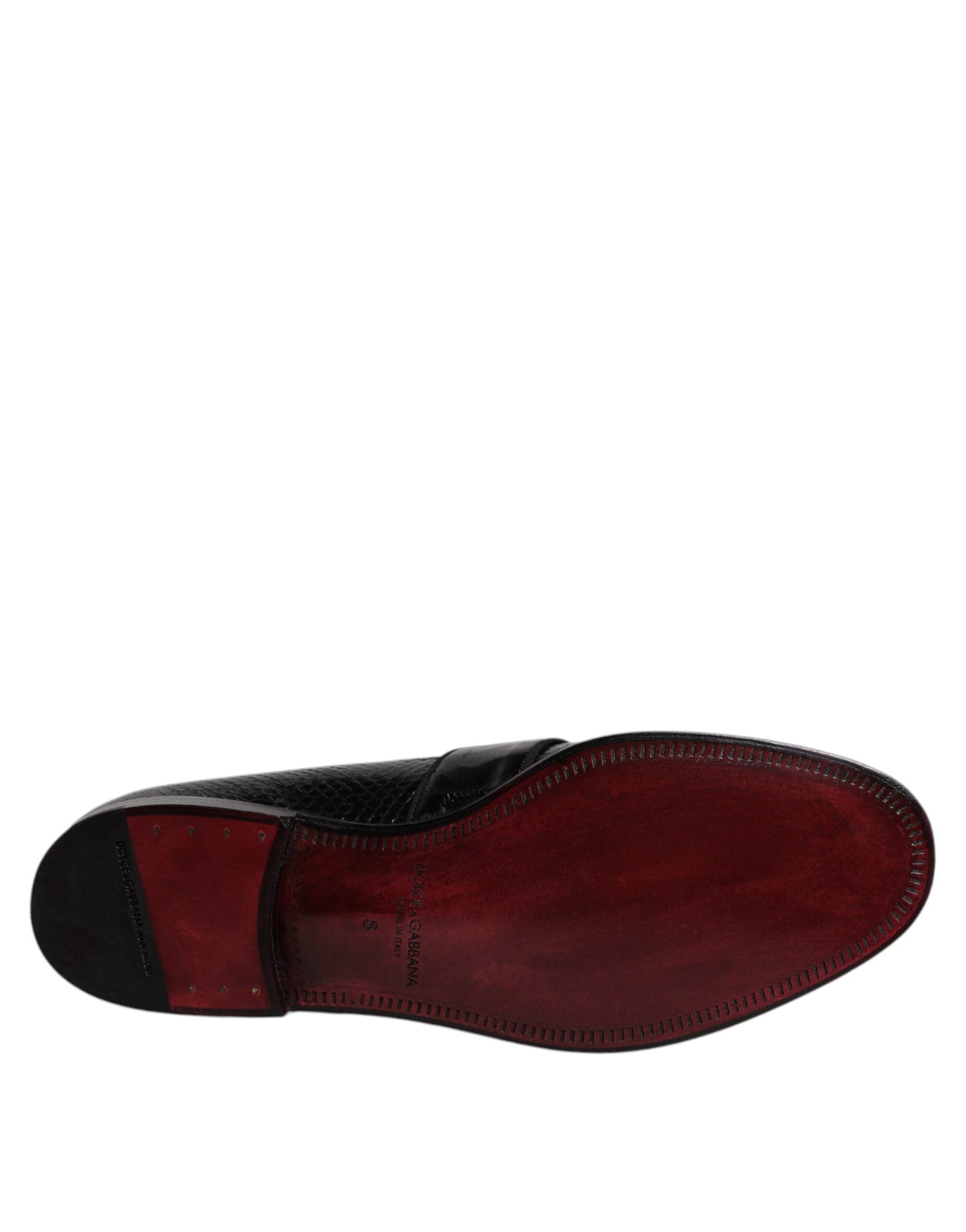Mocasines de piel exótica negra con logotipo DG, zapatos de vestir formales