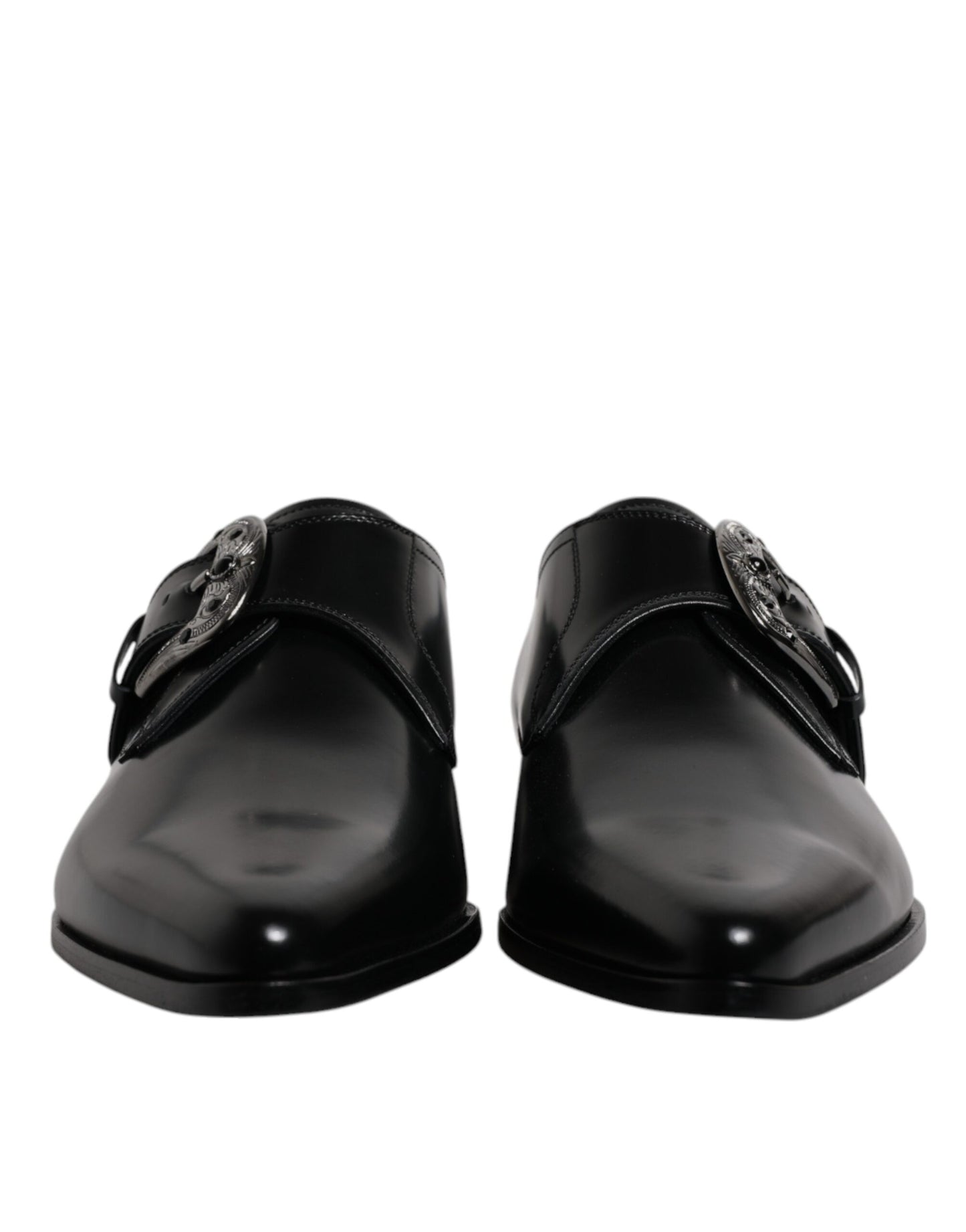 Zapatos Derby formales con correa de monje de cuero negro