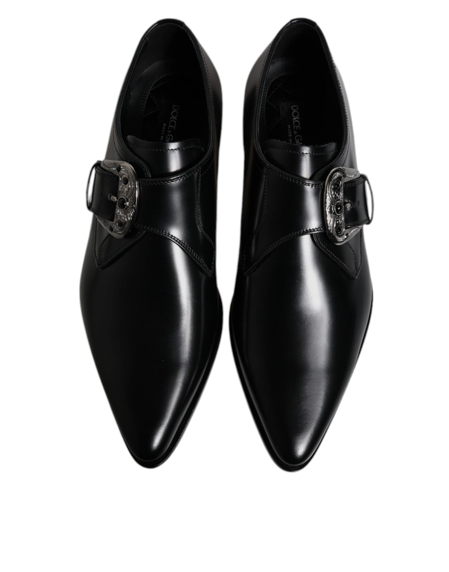 Zapatos Derby formales con correa de monje de cuero negro