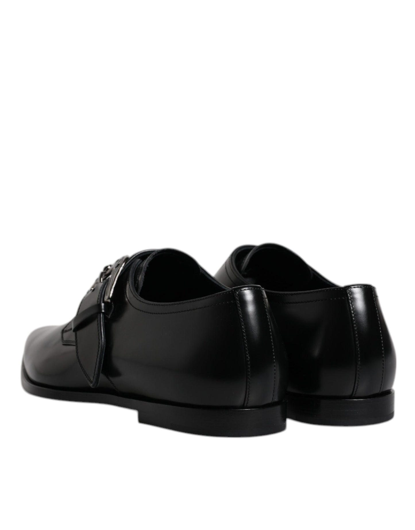 Zapatos Derby formales con correa de monje de cuero negro