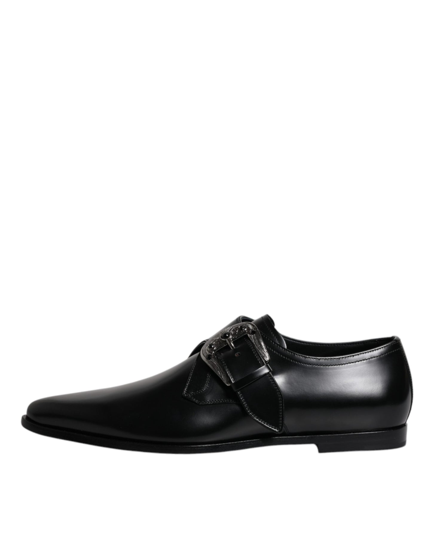 Zapatos Derby formales con correa de monje de cuero negro