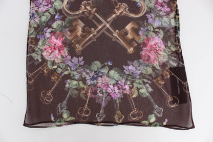 Elegante blusa de seda floral con mangas cortas