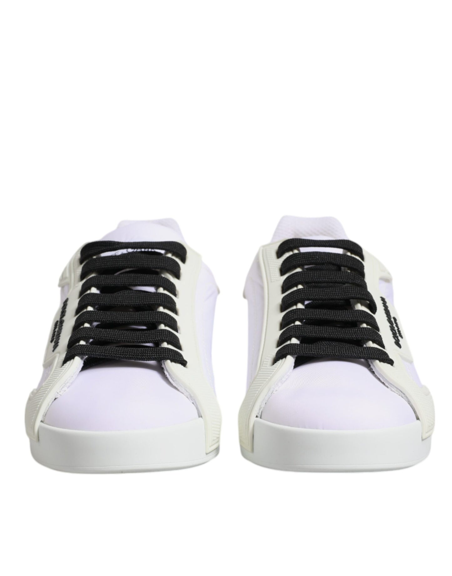 Zapatillas bajas de piel y nailon blancas