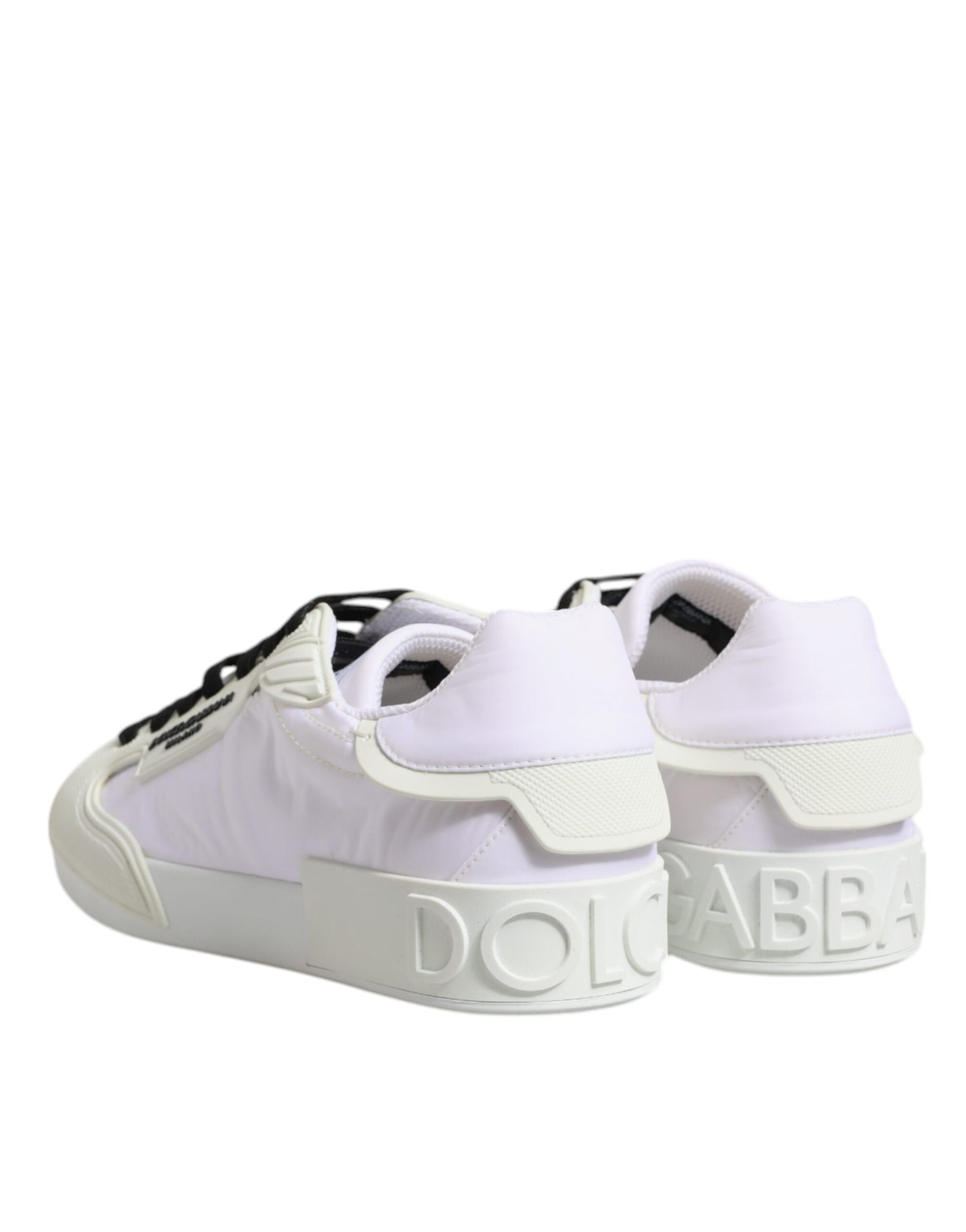 Zapatillas bajas de piel y nailon blancas