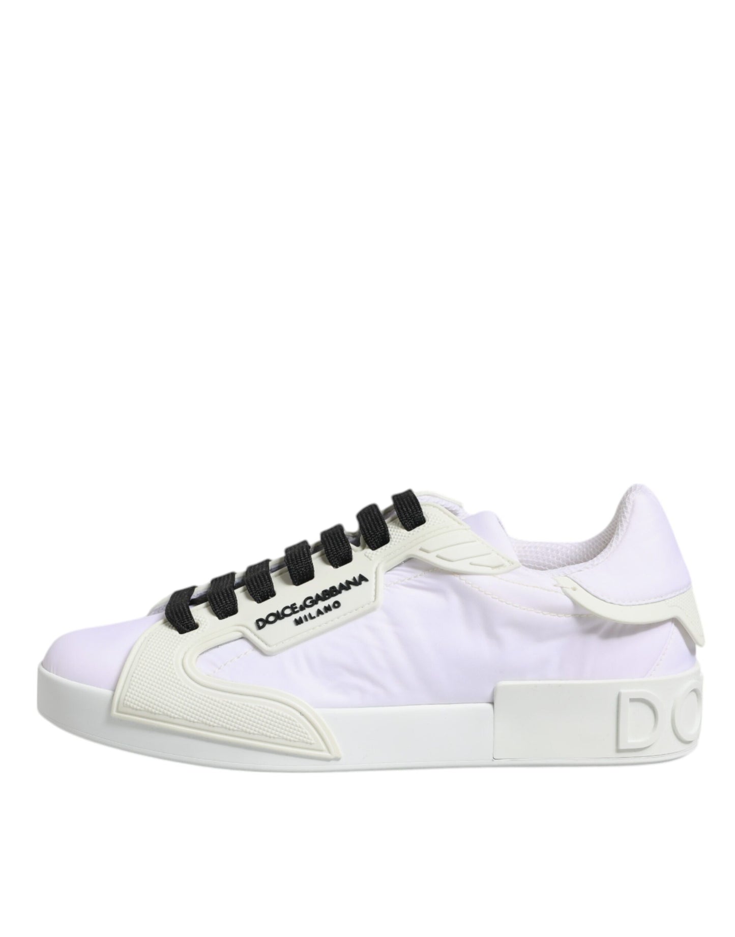 Zapatillas bajas de piel y nailon blancas