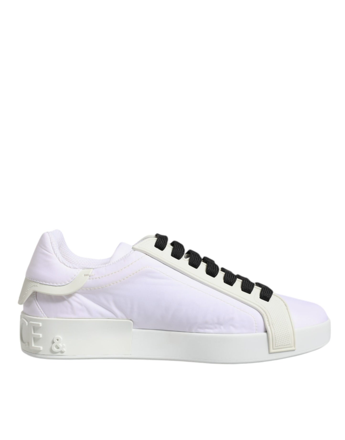 Zapatillas bajas de piel y nailon blancas
