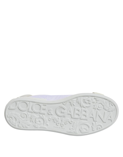 Zapatillas bajas de piel y nailon blancas