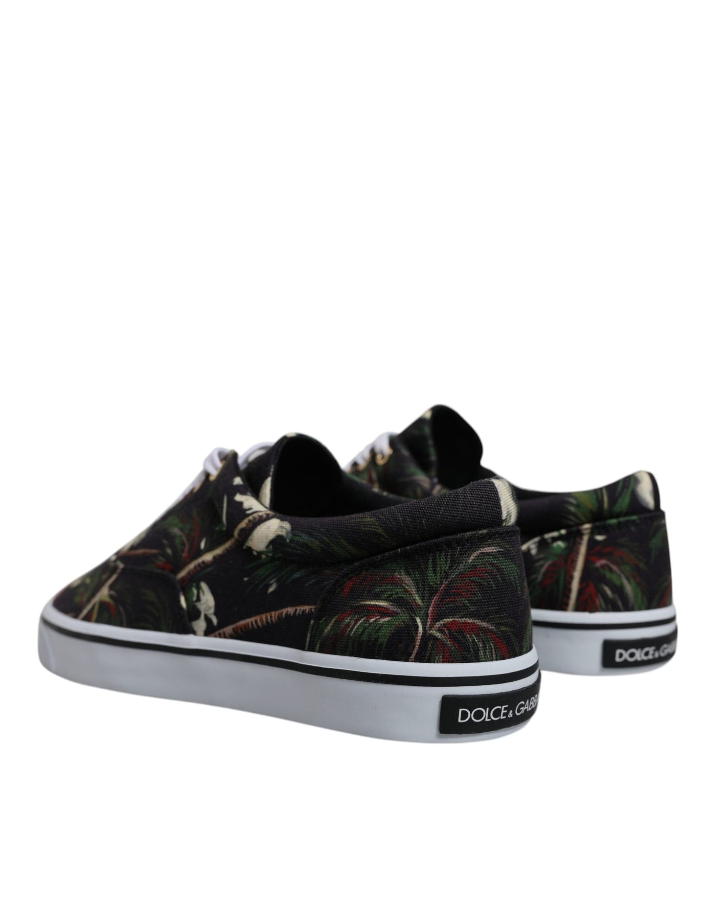 Zapatillas bajas negras con estampado tropical